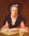 ピンクのシルクドレスを着た女性 アラン・ラムゼイの肖像画 古典主義